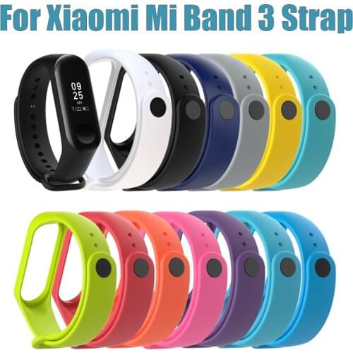 For Xiaomi Mi Band 3 Smart Watch Silicone Wristband Bracelet Replacement Strap Sport Strap Watch For Xiaomi Mi Band 3 TPU Strap
