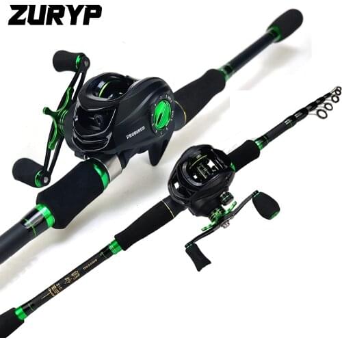 ZURPY 1.8m-2.7m Telescopic Casting Fishing set Portable Ultralight Rod and Reel combo 7.2:1 Gear Ration Fishing Reel A