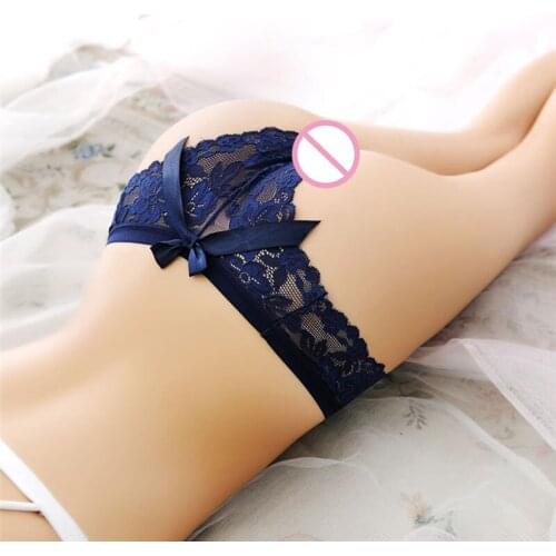 Sexy Lace Panties Women Bowtie Panties Female Underwear Floral Lace Women Panties Breathable Ladies Low Waist Transparent Briefs