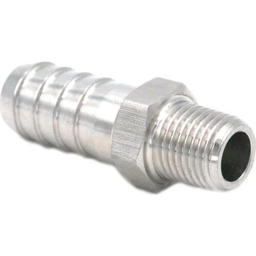 Hose Barb I/D 16mm x 1/4" BSPT Male Thread 304 Stainless steel coupler Splicer Connector fitting for Fuel Gas Water Plumbing