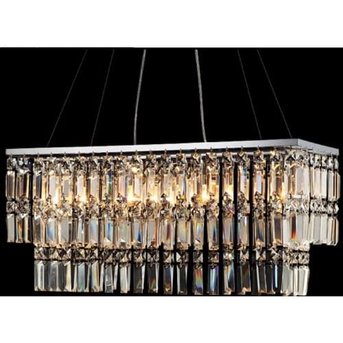 Contemporary crystal lamp modern crystal pendant lights dining room led crystal light restaurant square crystal pendant lamps