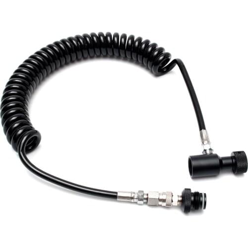 Remote Thick high pressure Coiled Hose ASA Quick Release TOOL HPA CO2 Paintball Tank Heavy With Quick Disconnect