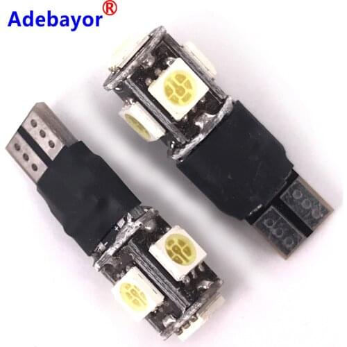 Adebayor 100 xT10 W5W 5SMD 5050 Leds Fast Flashing Strobe / Always on 2 Model Car Side Marker Rear Light Lamp Bulbs 12V