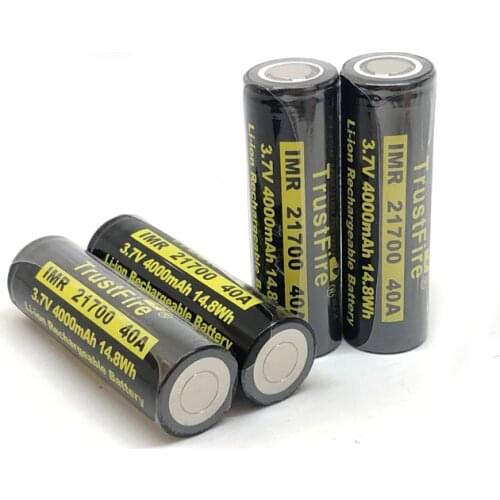 TrustFire IMR 21700 40A 3.7V 4000mah 14.8Wh Li-ion Rechargeable Battery Lithium Batteries for Toy/Electrical Tools