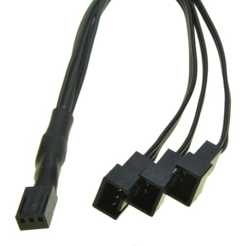 12V 3Pin Fan PWM 1 to 3 ways Power supply Extension Cable Y Splitter Cooler Port Multiplier Computer Chassis Cooling 22AWG