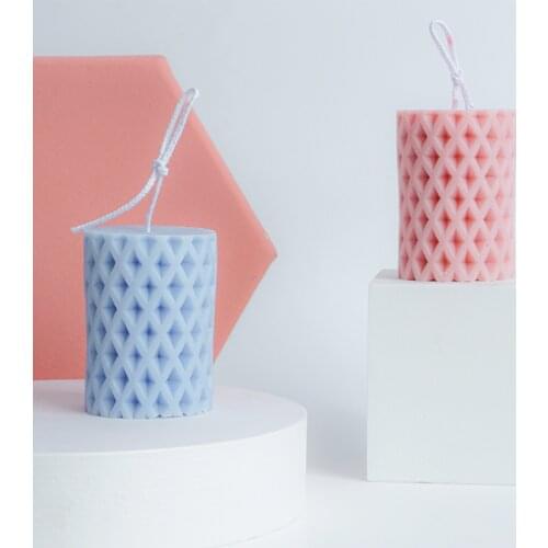 Universal DIY Cylindrical Silicone Mold Portable Homemade Rhombic Hole Scented Candle Molds