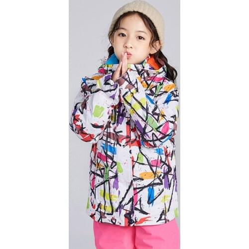 Winter Watrproof Girls Ski Jackets Warm Hoodie Kids Snow Coats Outdoor Sport Children Skiing Clothes Snowboard Girl Outerwear