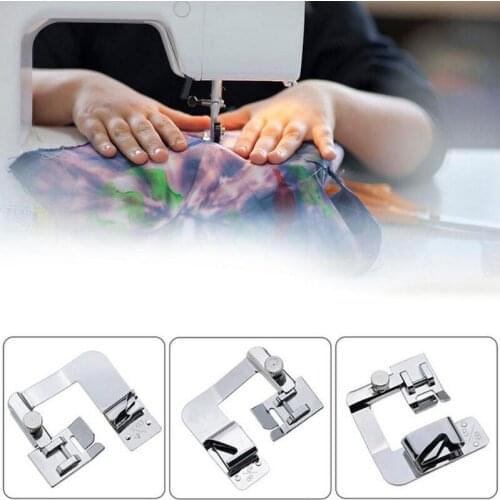 1Pcs Domestic Sewing Machine Foot Presser Sewing Accessories Rolled Hem Curling Presser Foot Selvage Crimping Presser 13-25cm