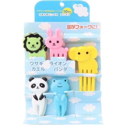 1PACK Mini Animal Farm Cartoon Fork Fruit Pick Sign Bento Lunches Party Decor