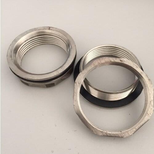 2PCS Stainless Steel Pipe Swivel Fitting Nut Water Tank Connector G1-1/2" BSP LXM