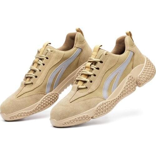 2021 New Mens Safety Shoes Anti-Smashing Steel Toe Work Boots Outdoor Sports Indestructible Work Shoes