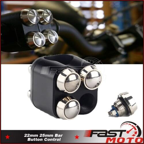 4 Button Controller M-Switch 25mm 1'' Bar Handlebar Swich Universal For Harley Chopper BMW Honda Cafe Racer Horn Control Gear