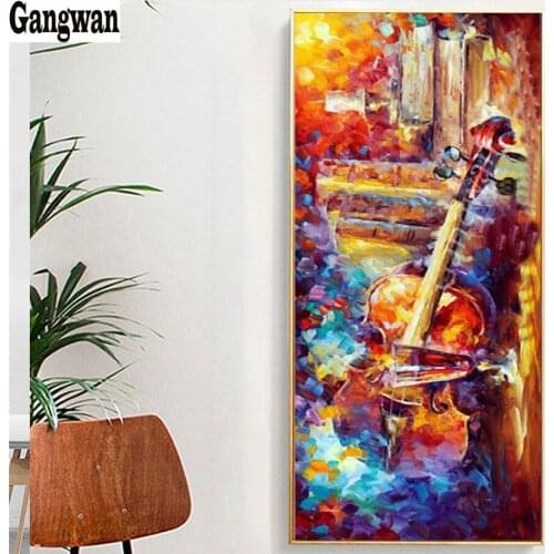 5D DIY Diamond Painting abstract color art Diamond Embroidery guitar pattern full Square Rhinestone Crafts Paintings hobby decor