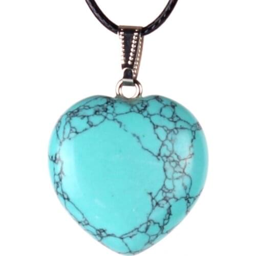 6pcs/lot Lovely Forever Love Heart 29*30mm Natural Stone Green Turquoises Flawless Quality Charms Pendants for DIY Making Free