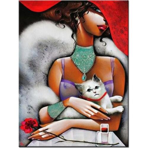 5d diy Diamond Painting african woman and cat Custom Photo diamond mosaic full square drill diamond embroidery home decor Gift