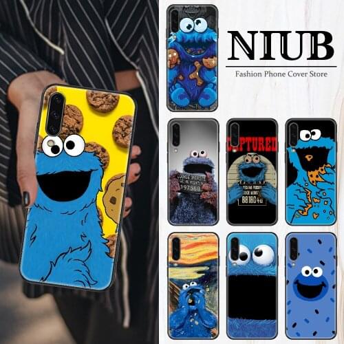 Cookie monster Phone Case For Samsung Galaxy A10 A12 A20E A21S A30 A32 A40 A50 A51 A52 A70 A71 A72 A5 A6 A7 2018 black fashion