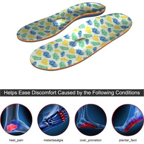 Colorful Foot Pain Arch Support Insoles for Men Women Anti-Slippery Shoe Inserts-Orthotic Inserts Running Athletic Shoes