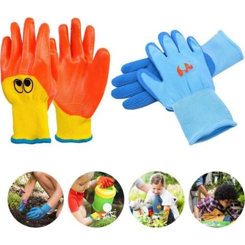 Breathable Children Gardening Gloves Toddlers Household Cartoon Animal Oil Resistant Non-slip Anti-stab Handwork Gloves