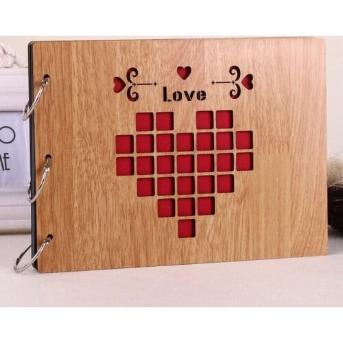 Creative Souvenir DIY Album Diary Hand-Painted Gift Loose-leaf Album 12 Inch Peach Wood Album for Hot Selling Lover Baby Wedding