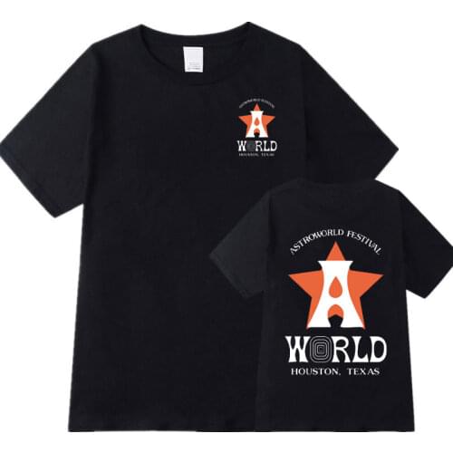 Travis Scott World T-Shirt Mens and Womens Summer T-Shirt Harajuku casual fashion street T-shirts Short Sleeve O-Neck Top Tee