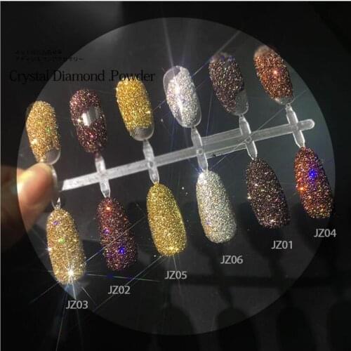 Poish Holographic Glitter Laser Crystal Diamond Powder Sequins Glittering Acrylic Nail Powder Display Art Decoration T1735