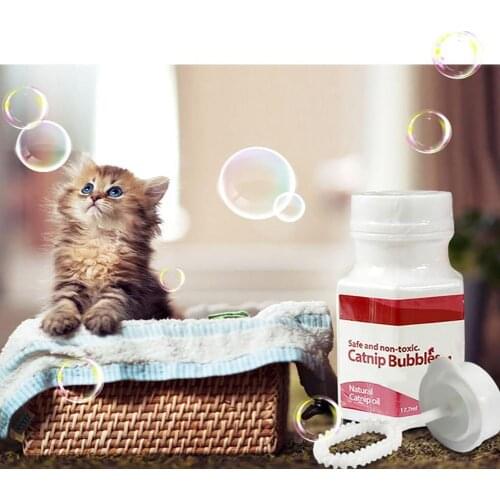 17.7ml Natural Liquid Catnip Bubbles Oil Blower Cat Kitten Interactive Toys Pet Products Supplies Cats Favors