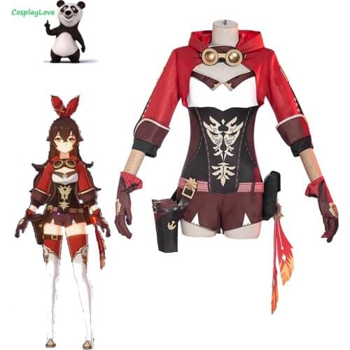 CosplayLove Game Genshin Impact Amber Cosplay Costume Red Custom Made For Male Boy Halloween Christmas