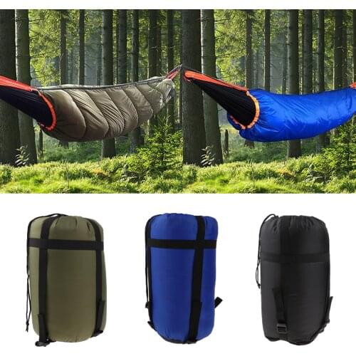 Lightweight Outdoor Hammock Underquilt Winter Warm Camping Quilt Full Length Under Blanket Sleeping Bag Army Green/Blue/Black