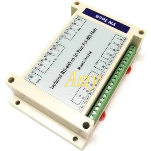 Lightning-proof Isolated Bidirectional 16-way 16-port RS485 Hub Hub YN1216 Distributor Splitter