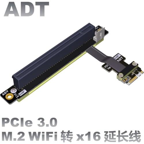 M.2 WiFi A.E key converter to PCI-E 3.0 x16 pcie 16x to wifi akey computer motherboard expansion cable Flexible Flat Cable