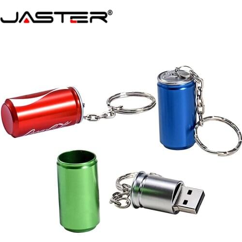 JASTER metal 2.0USB flash drive bottle cans pen drive memory stick Coke cans 4G 8G 16G 32GB 64GB 128GB U disk gift free shipping