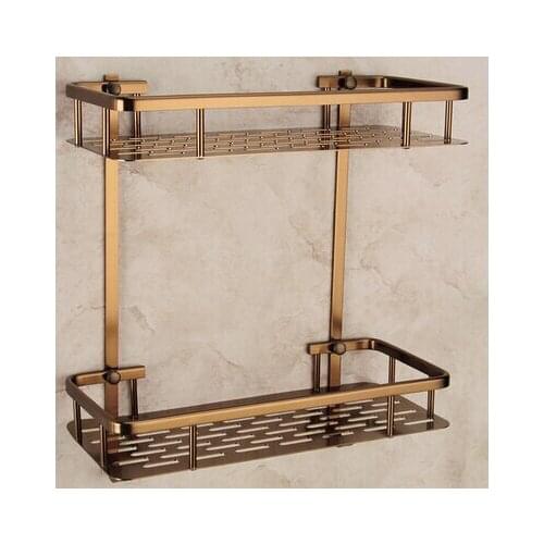 Wall Mounted Antique bronze Alumimun Bathroom Soap Basket Bath Shower Shelf Bath shampoo shelf Basket Holder building materia