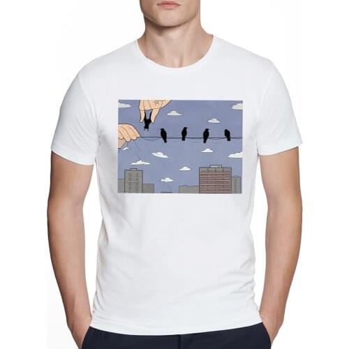 New creative design Mens T Shirt Unisex Funny Random Dark Humor Meme Awesome Crows Printed Hip Hop Streetwear Tee