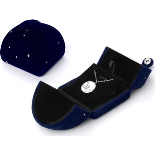 New Velet Dark Blue Pendent Packaging Gift Jewelry Box For Women Earring Ring Bracelet Display Storage Case Jewellery Organizers