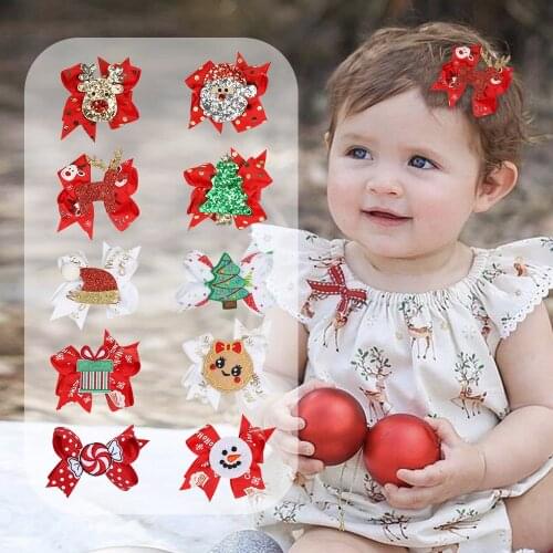 Hair bands Christmas tree bow hairpin European and American children Santa hairpin Snowman little penguin hairpin pour enfants
