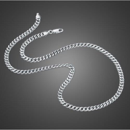 Authentic 100% 925 Sterling silver Mens Necklace Hip hop & punk boy Chain solid Silver 5mm 18-22 inch Wholesale Jewelry gift
