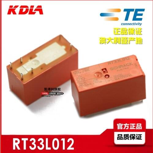 Free shipping lot (10 pieces/lot) original New TE TYCO SCHRACK RT33L012 RT33L012-12VDC 6PINS 16A 12V Power Relay
