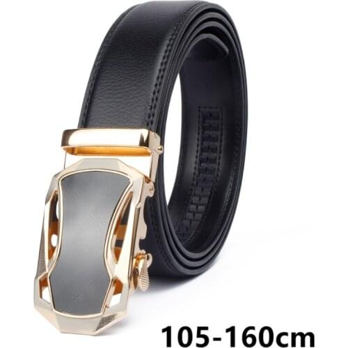 160cm Big Size Mens Belts Genuine Leather Men Belt Long Automatic Buckle Belt Strap Male Man Jeans Ratcheted Belt Dropshipping