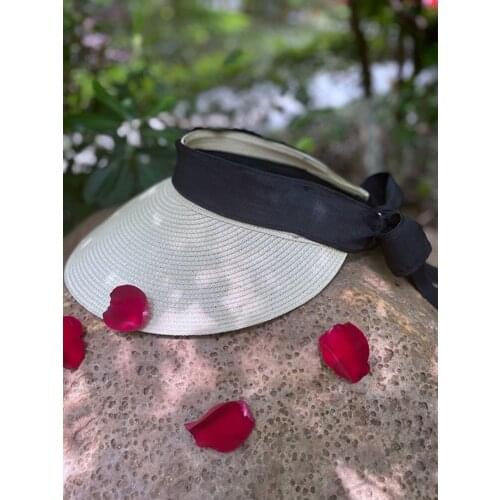 Magic Tape Panama Women Straw Hat Empty Top Women Summer Hat Sun Protection Outdoor Sports Fishing Beach Chapeau