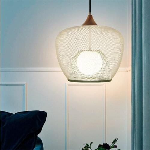 MORANDI Modern Pendant Lights Iron Ceiling Hanging Lamp Double Cage Shade Glass Lamps Home Luminaira Indoor Decorative