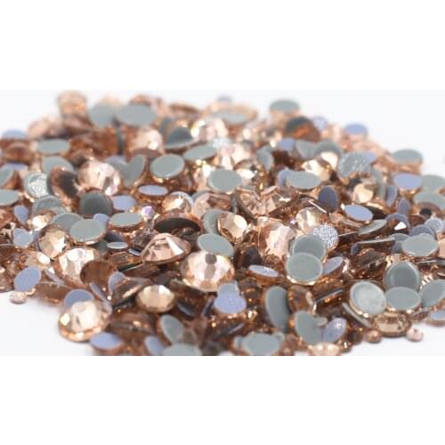 Ss6,ss10,ss16,ss20,ss30 Lt.Peach Color DMC Iron On Rhinestones/Hot fix Crystal Rhinestones Strass Sewing & Fabric Garment stones