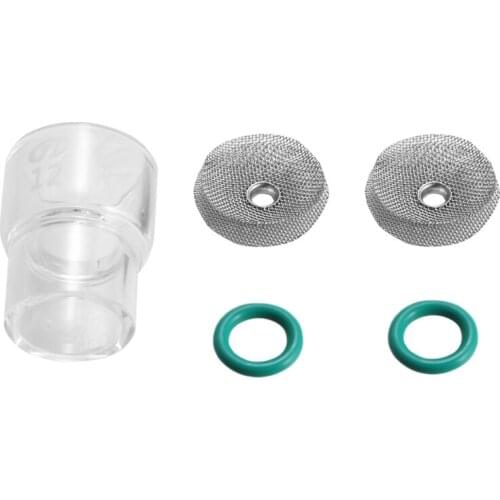Pyrex Tig Welding Cup Kit for Tig Torches Wp-9 & Wp-17 Gas Lens 1.6Mm and 2.4Mm #12 Size Cup with Stainless Steel Filters Retail