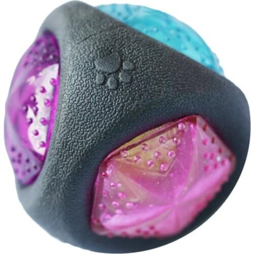 Luminous Dog Toy Durable Bouncy Balls Rubber Bouncy Bite- resistant Dog Chewing Ball Dog Training Pet Toys with Sound and Light