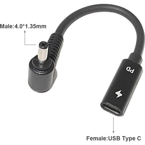 USB C to 4.0x1.35 mm Dc Power Adapter Connector Plug USB Type C Charging Cable Cord for Asus Zenbook UX21A UX31A UX32A UX32VD