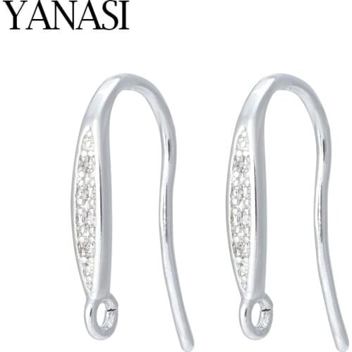 NEW Earrings Hooks Jewelry Making Findings Classic Studded Zircon Clasp For DIY Earrings Accessories