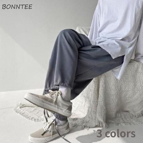 Pants Women Soft Summer Baggy 3 Colors Ulzzang Basic Trousers Leisure Unisex Couple Popular Trendy Students Minimalist Ins New