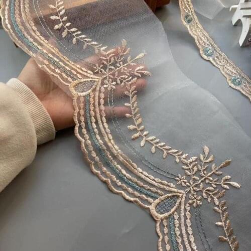 1 Yards Green 18 cm Strip Lace Ribbon Trims Webbing Applique for Sofa Cover Curtain Home Textiles Trimmings Embroidered Fabric