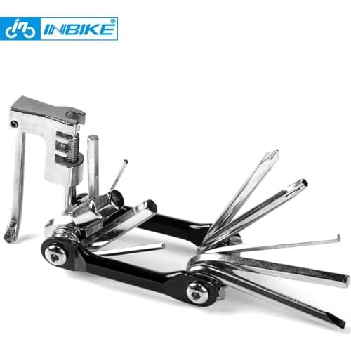 10 in 1 Multifunctional Bike Repair Tools Folding Safety Knife Military Knife Bike Chain Cutter +Wrench Bicycle Accessories 0463