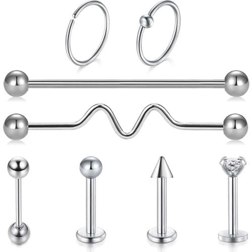 16g Nose Rings Hoop Curved Barbell Eyebrow Rings Piercing Tragus Cartilage Daith Rook Earrings Lip Rings Nose Septume Rings