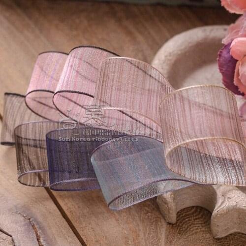 5 yards/lot Symphony Horizontal Pattern Snow Gauze Ribbon Diy Bow Hair Accessories Dress Hat Bouquet Packaging Material